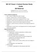 NR 327 Exam 1 Content Review Study Guide  OB Maternal.