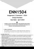 ENN1504 Assignment 2 (ANSWERS) Semester 1 2024 - DISTINCTION GUARANTEED
