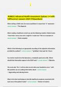 NUR631 Advanced Health Assessment Quizzes 1-4 with 100%correct answers 2024 (75Questions)