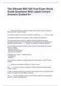 The Ultimate BIO 106 Final Exam Study Guide Questions With Latest Correct Answers Graded A+