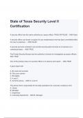 State of Texas Security Level II Certification Objective Assessment Questions and Answers (A+ GRADED)