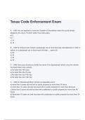 Texas Code Enforcement Exam Latest Questions and Answers Latest Study Guide (A+ GRADED)