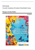 Test Bank for Halter Varcarolis' Foundations of Psychiatric-Mental Health Nursing, 9th Edition by Margaret Jordan Halter [Updated Version 2024]