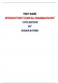 Test Bank for Introductory Clinical Pharmacology 12th Edition by Susan M Ford |All Chapters,  2024|