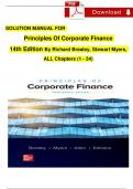 Principles of Corporate Finance 14th Edition Solution Manual by Richard Brealey, Stewart Myers, Complete Chapters 1 - 34, Verified Newest Version