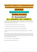 Varcarolis: Chapter 12 - Schizophrenia and Schizophrenia Spectrum Disorders Exam 2024/2025  Questions & Answers  Verified Answers  A+ Guaranteed!!  (ALL ANSWERS 100% CORRECT)