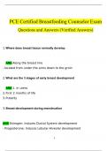 PCE Certified Breastfeeding Counselor Exam Questions and Answers (2024 / 2025) (Verified Answers)