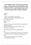 Cope Health Scholar Written Exam, COPE Exam-->Written+Practical, COPE HEALTH SCHOLAR TEST, Cope Health Scholars MC Exam Questions With Complete Solutions