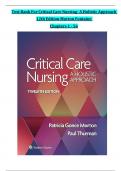 Critical Care Nursing- A Holistic Approach, 12th Edition TEST BANK by Morton Fontaine, Verified Chapters 1 - 56, Complete Newest Version