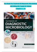 TEST BANK For Textbook Of Diagnostic Microbiology, 6th Edition By Connie R. Mahon, Verified Chapters 1 - 41, Complete Newest Version