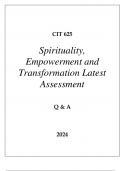 CIT 625 SPIRITUALITY, EMPOWERMENT AND TRANSFORMATION LATEST ASSESSMENT Q & A