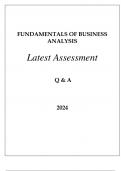 FUNDAMENTALS OF BUSINESS ANALYSIS LATEST ASSESSMENT Q & A 2024.
