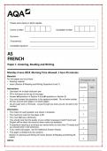 AQA A-level FRENCH PAPER 1 Listening, Reading and Writing 7652/1 JUNE 2023 Questions Paper