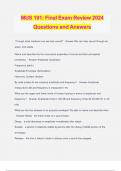 MUS 191: Final Exam Review 2024 Questions and Answers