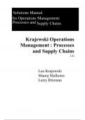 Solutions Manual For Operations Management Processes and Supply Chains 12th Edition By Lee Krajewski, Manoj Malhotra, Larry Ritzman (All Chapters, 100% Original Verified, A+ Grade) 
