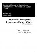 Solutions Manual For Operations Management Processes and Supply Chains 13th Edition By Lee Krajewski, Manoj Malhotra (All Chapters, 100% Original Verified, A+ Grade) 