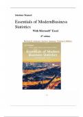 Solution Manual For Essentials of Modern Business Statistics with Microsoft Excel 8th Edition, Anderson | All Chapters | Complete Latest Guide.