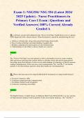 Exam 1: NSG554/ NSG 554 (Latest 2024/ 2025 Update) - Nurse Practitioners in Primary Care I Exam | Questions and Verified Answers| 100% Correct| Already Graded A