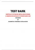 Test Bank For Essentials of Psychiatric Mental Health Nursing  A Communication Approach to Evidence-Based Care  4th Edition By Elizabeth M. Varcarolis, Chyllia Dixon |All Chapters,  2024|