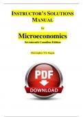 Solution Manual For Microeconomics, 17th Canadian Edition, By Christopher Ragan, All Chapters 1 - 20