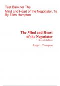Test Bank For The Mind and Heart of the Negotiator 7th Edition By Leigh Thompson (All Chapters, 100% Original Verified, A+ Grade) 