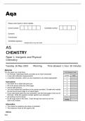 aqa AS CHEMISTRY Paper 1 Inorganic and Physical Chemistry (7404/1) Question paper May2023