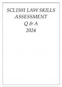 SCL1501 LAW SKILLS ASSESSMENT Q & A 2024