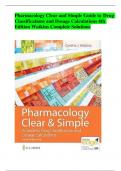 Pharmacology Clear and Simple Guide to Drug Classifications and Dosage Calculations 4th Edition Watkins Complete Solutions