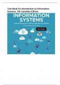 Test Bank for Introduction to Information  Systems, 5th Canadian Editio