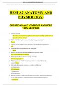 HESI A2 ANATOMY AND PHYSIOLOGY.  QUESTIONS AND  CORRECT ANSWERS 100% VERIFIED.