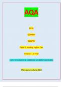 AQA GCSE GERMAN 8668/RH Paper 3 Reading Higher Tier  Version: 1.0 Final *jun238668RH01* IB/M/Jun23/E12 8668/RH| QUESTION PAPER & MARKING SCHEME/ [MERGED] | Marking scheme June 2023