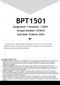 BPT1501 Assignment 1 (ANSWERS) Semester 1 2024  - DISTINCTION GUARANTEED