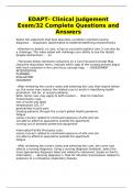 EDAPT- Clinical Judgement Exem/32 Complete Questions and Answers
