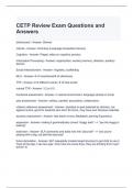 CETP Review Exam Questions and Answers- Graded A