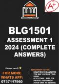 BLG1501 Assignment 1 2024 Semester1 (Solutions)