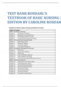 TEST BANK ROSDAHL'S TEXTBOOK OF BASIC NURSING 12 EDITION BY CAROLINE ROSDAHL.