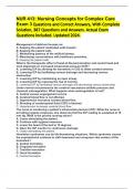 NUR 413: Nursing Concepts for Complex Care Exam 3 Questions and Correct Answers, With Complete Solution, 387 Questions and Answers. Actual Exam Questions Included. Updated 2024.