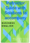 Instructor Guide with Solutions to accompany Canadian Business English, Eighth Edition By Mary Ellen Guffey, Carolyn M. Seefer, and Cathy Witlox ISBN-10:017683219X, ISBN-13:978-0176832193.COMPLETE DOWNLOAD