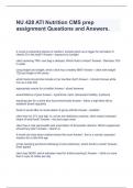 NU 428 ATI Nutrition CMS prep assignment Questions and Answers