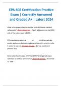 EPA 608 Certification Practice Exam | Correctly Answered and Graded A+ | Latest 2024