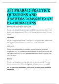 BEST ANSWERS ATI PHARM 2 PRACTICE  QUESTIONS AND  ANSWERS 2024/2025 EXAM  ELABORATIONS