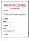 Exam 2: NSG533/ NSG 533 (New 2024/ 2025 Updates BUNDLED TOGETHER WITH COMPLETE SOLUTIONS) Advanced Pharmacology Complete Reviews with Questions and Verified Answers| 100% Correct| A Grade
