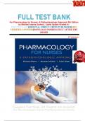 FULL TEST BANK For Pharmacology for Nurses: A Pathophysiologic Approach 5th Edition by Michael Adams (Author), Latest Update Graded A+    