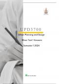 UPD3700 Minor Test 1 Answers Semester 1 2024