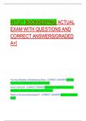INTUIT BOOKKEEPING ACTUAL  EXAM WITH QUESTIONS AND  CORRECT ANSWERS[GRADED  A+]