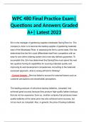 WPC 480 Final Practice Exam| Questions and Answers Graded A+| Latest 2023 