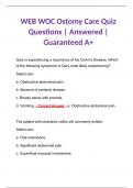 WEB WOC Ostomy Care Quiz Questions | Answered | Guaranteed A+