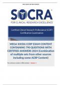 MEGA SOCRA CCRP EXAM CONTENT CONTAINING 790 QUESTIONS WITH CERTIFIED ANSWERS 2024 (Combination of multiple sets from other sources including some ACRP Content)