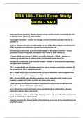 BBA 340 - Final Exam Study Guide - NAU 