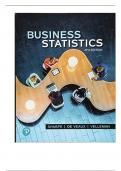 Solution Manual for Business Statistics, 4th Edition By Norean Sharpe, Richard Veaux, Paul Velleman